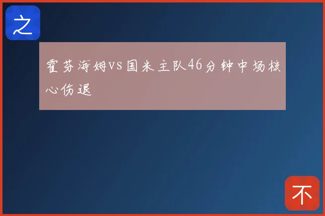 霍芬海姆vs国米主队46分钟中场核心伤退